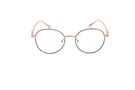 Trendy Round Golden Black Frame