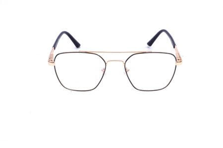 Trendy Round Metal Golden Black Frame