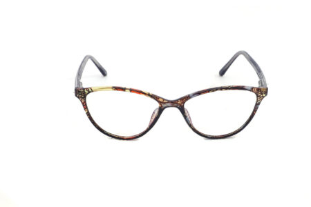 Trendy Round Cat Eye Printed Frame